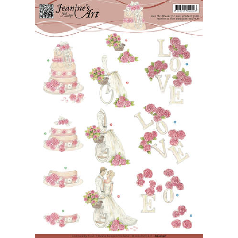 3D knipvel - Jeanines Art - Huwelijk